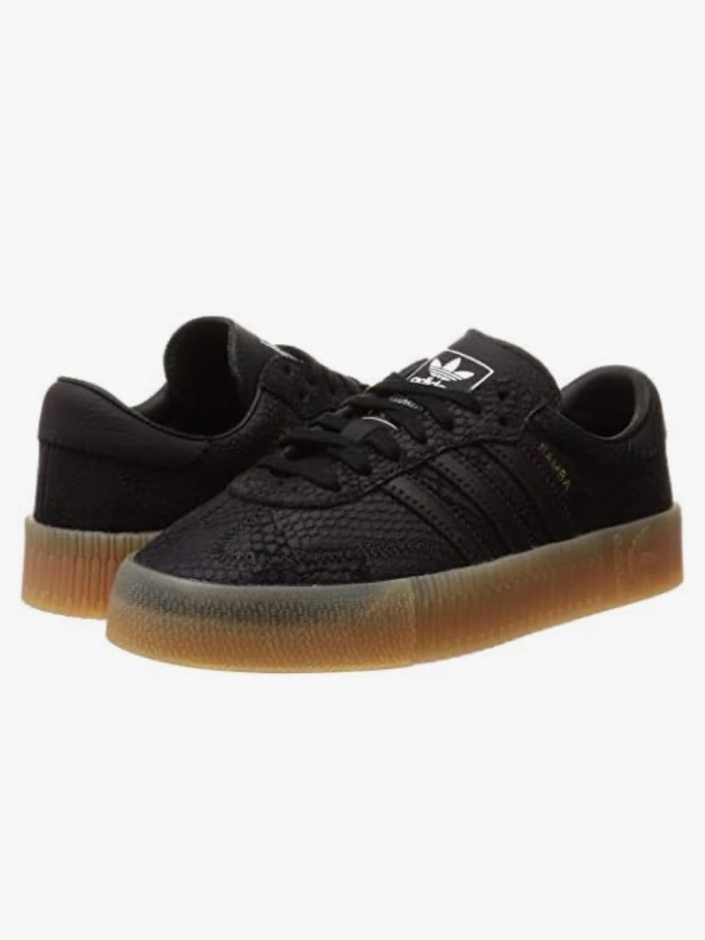 adidas Women’s Samba Platform Sneakers in Black with Gum Sole